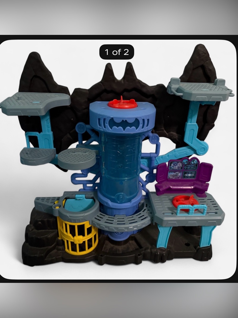 Batman Blue, Black, Purple and Yellow Batcave Playset